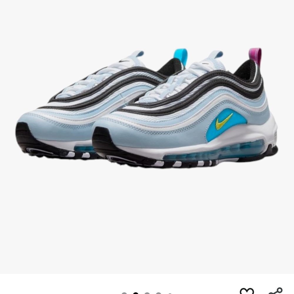 Nike Kids Air Max 97 - Light Blue, Black, and White